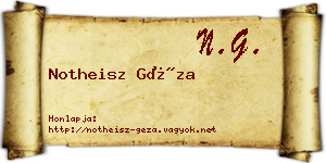 Notheisz Géza névjegykártya